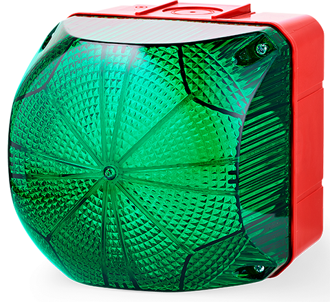 AUER SIGNAL QDS, Led'li Sabit Veya Flaşörlü Sinyal Lambası 220 VAC - Yeşil