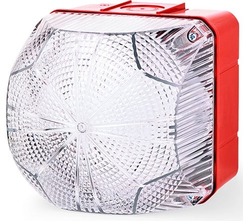 AUER SIGNAL QDS, Led'li Sabit Veya Flaşörlü Sinyal Lambası 220 VAC - Şeffaf