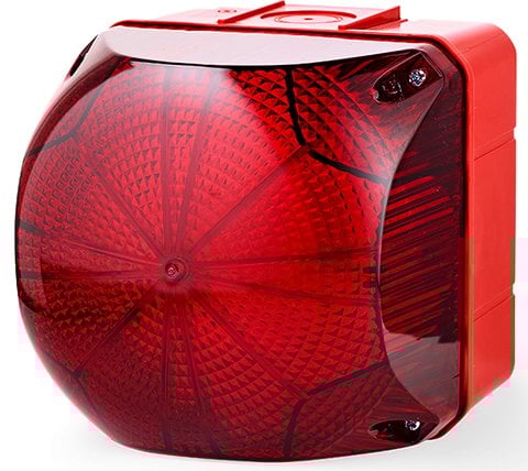 AUER SIGNAL QDM, Led'li Sabit Veya Flaşörlü Sinyal Lambası 24 V AC/DC - Kırmızı