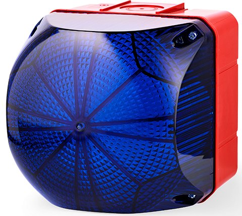 AUER SIGNAL QDM, Led'li Sabit Veya Flaşörlü Sinyal Lambası 24 V AC/DC - Mavi