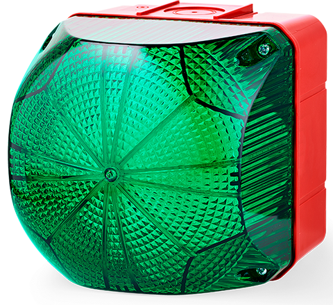 AUER SIGNAL QDM, Led'li Sabit Veya Flaşörlü Sinyal Lambası 110-220V AC/DC - Yeşil