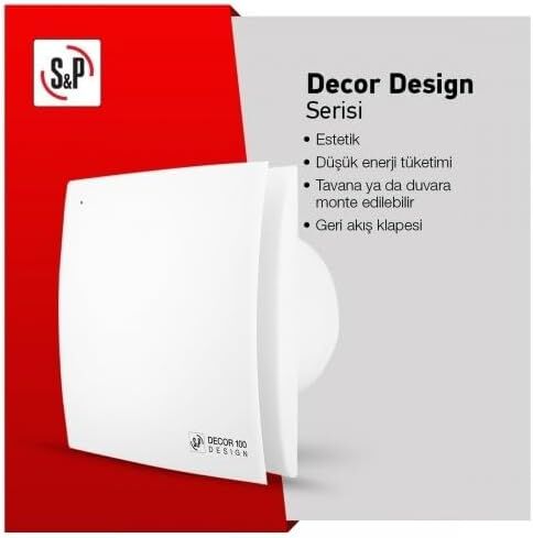 S&P Decor 100 C Design | Banyo Aspiratörü | 80 m3/h | 100 mm.