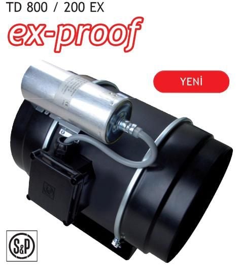 S&P | TD 800/200 ex Kanal Tipi Exproof Fan | 1.020 m3/h,