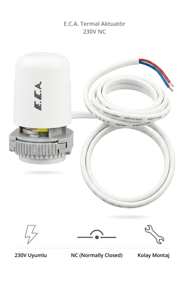 Fan Coil Vana Motoru E.C.A 230V NC Termal Aktüatör