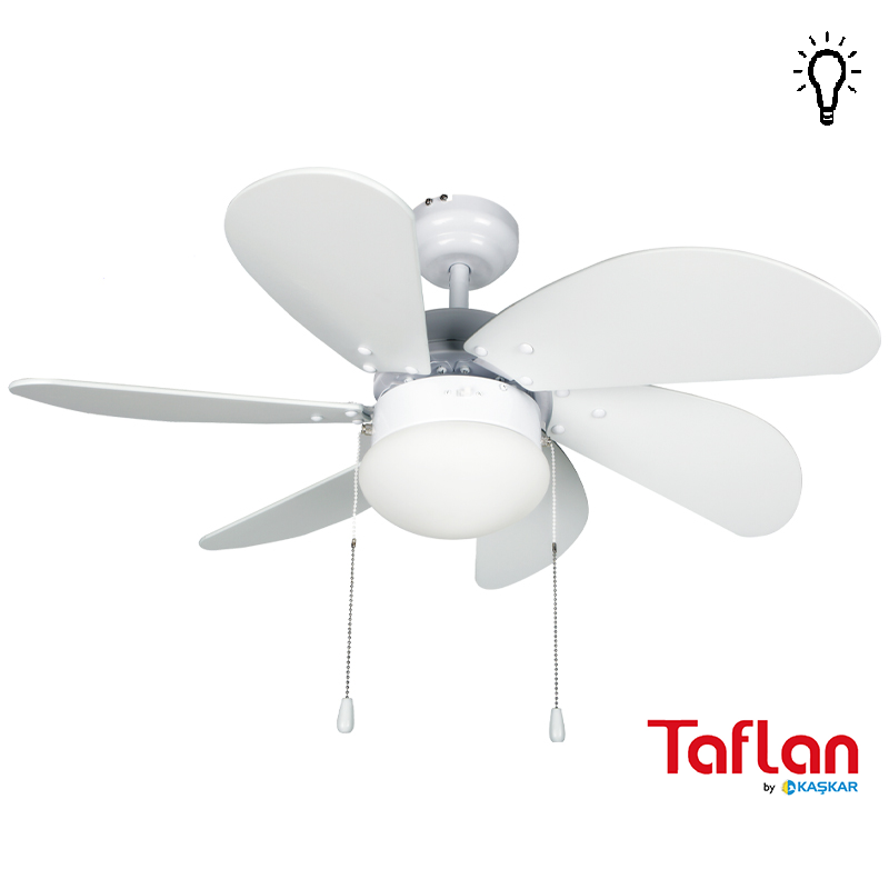 Kaşkar-Taflan L36009/3, Lambalı Tavan Vantilatörü, Beyaz