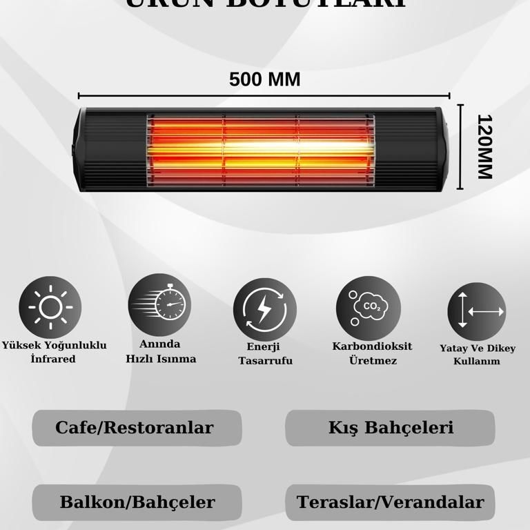 Hottable Classic İnfrared Dış Ortam Isıtıcı 1500 Watt.