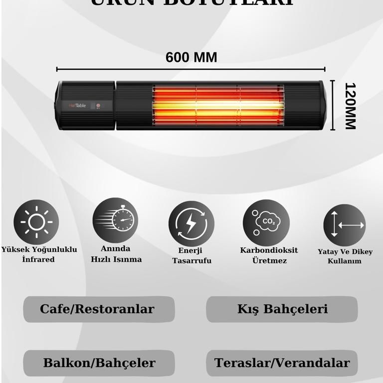 Hottable Classic Plus İnfrared Dış Ortam Isıtıcı 2000 Watt. U.K.
