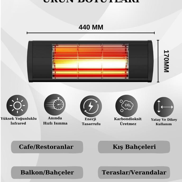 Hottable Supreme İnfrared Dış Ortam Isıtıcı | 2000 Watt