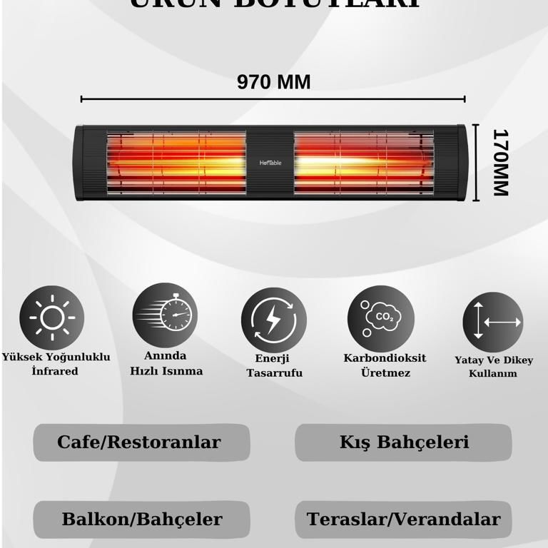Hottable Supreme İnfrared Dış Ortam Isıtıcı | 3000 Watt