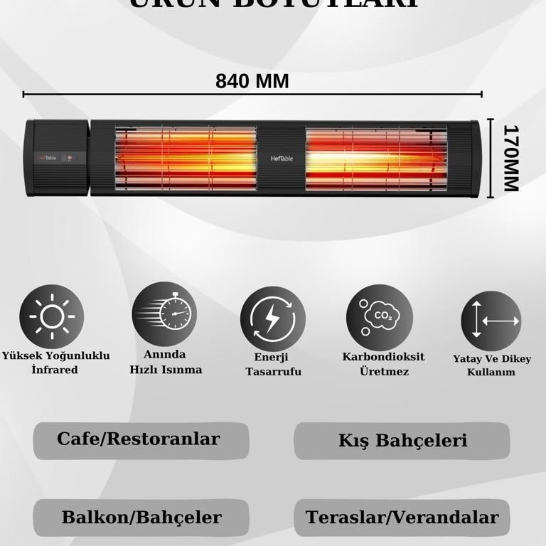 Hottable Supreme Plus  İnfrared Dış Ortam Isıtıcı | 4000 Watt U.K.