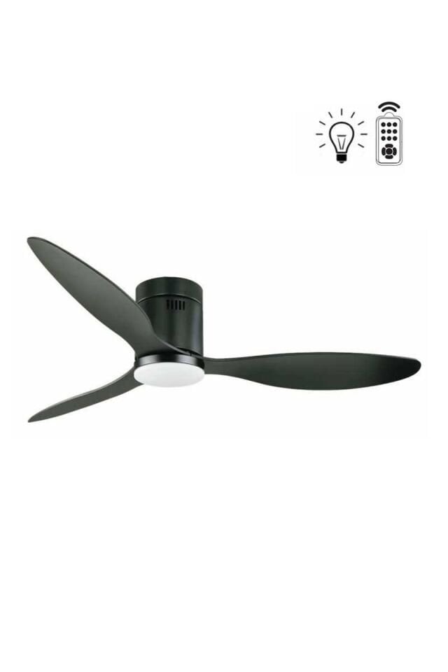Kaşkar Taflan D52066 Uzaktan Kum. Lambalı Tavan Vantilatörü Siyah