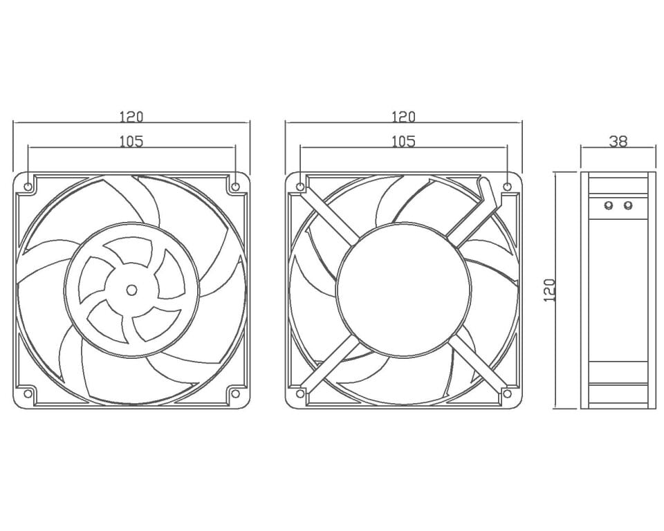Quick 120x120x38 mm Pano Fanı - UF1238 Serisi