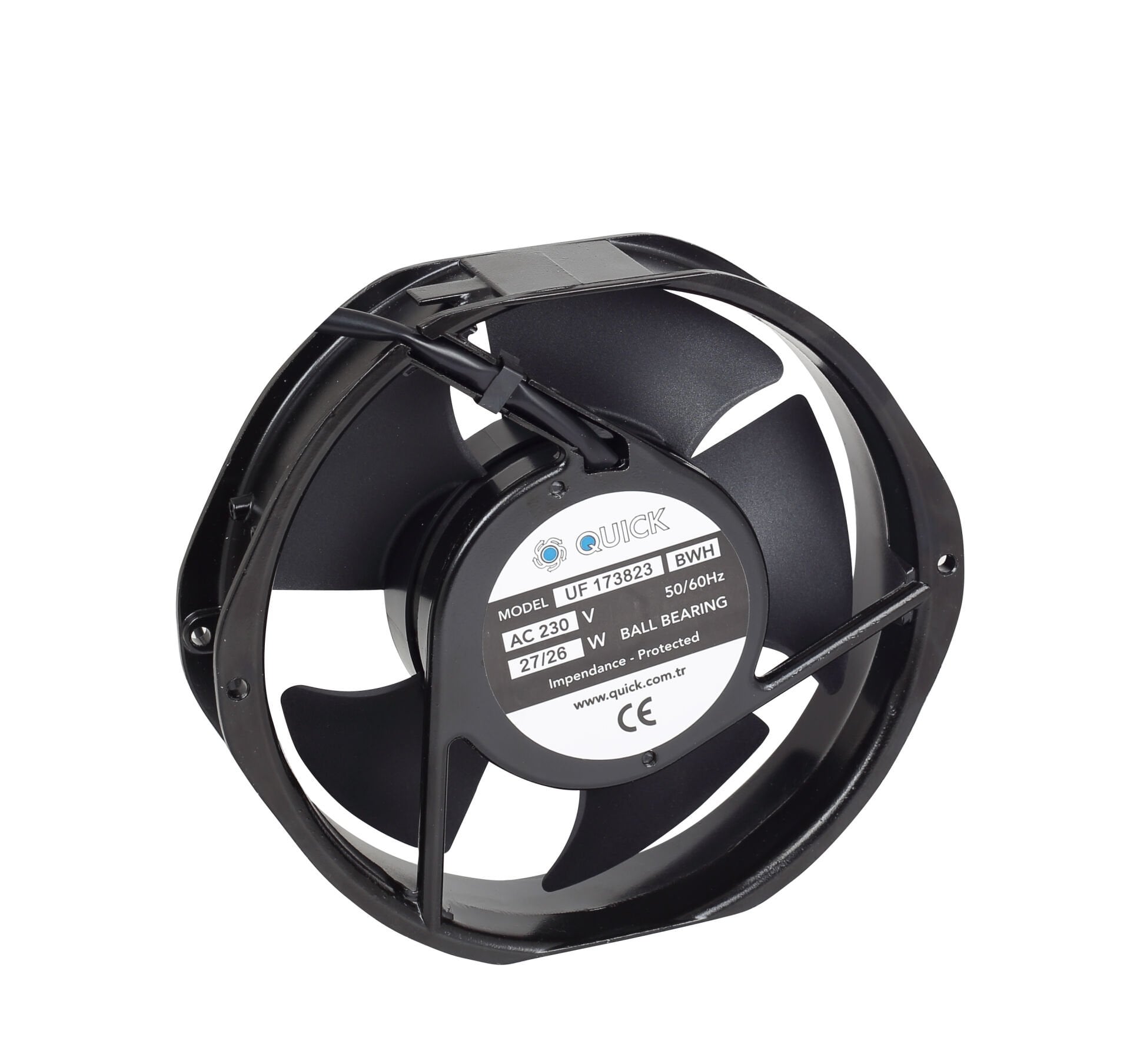 Quick 170x150x38 mm Oval Pano Fanı - UF173823BWH (Rulmanlı)