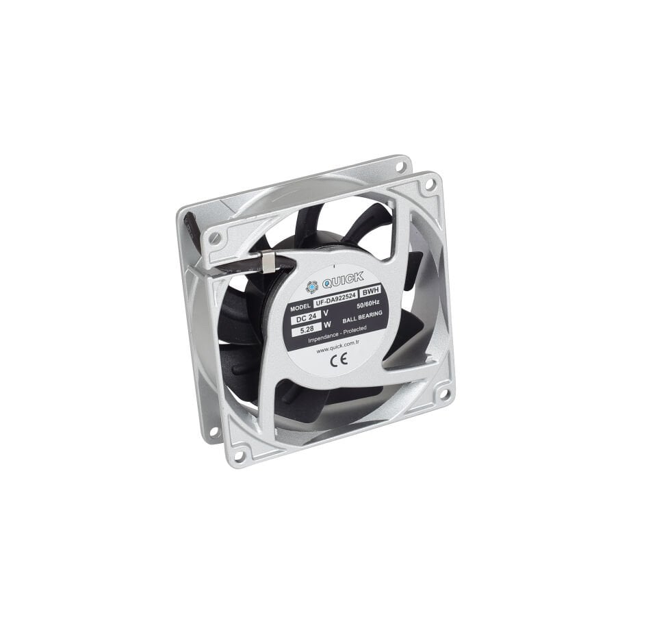 Quick 92x92x25 mm 24V DC Pano Fanı - UF-DA9225 Serisi (Rulmanlı)