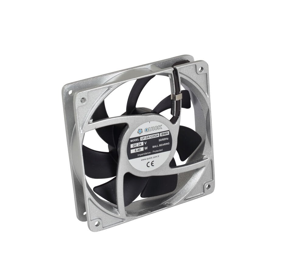 Quick 120x120x25 mm 24V DC Pano Fanı - UF-DA1225 Serisi (Rulmanlı)