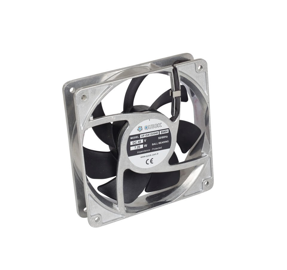 Quick 120x120x25 mm 48V DC Pano Fanı - UF-DA1225 Serisi (Rulmanlı)